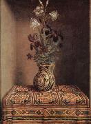Hans Memling Vase mit Blumen painting
